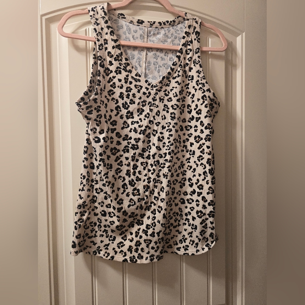 Maurices Black and White Animal Print Tank Top